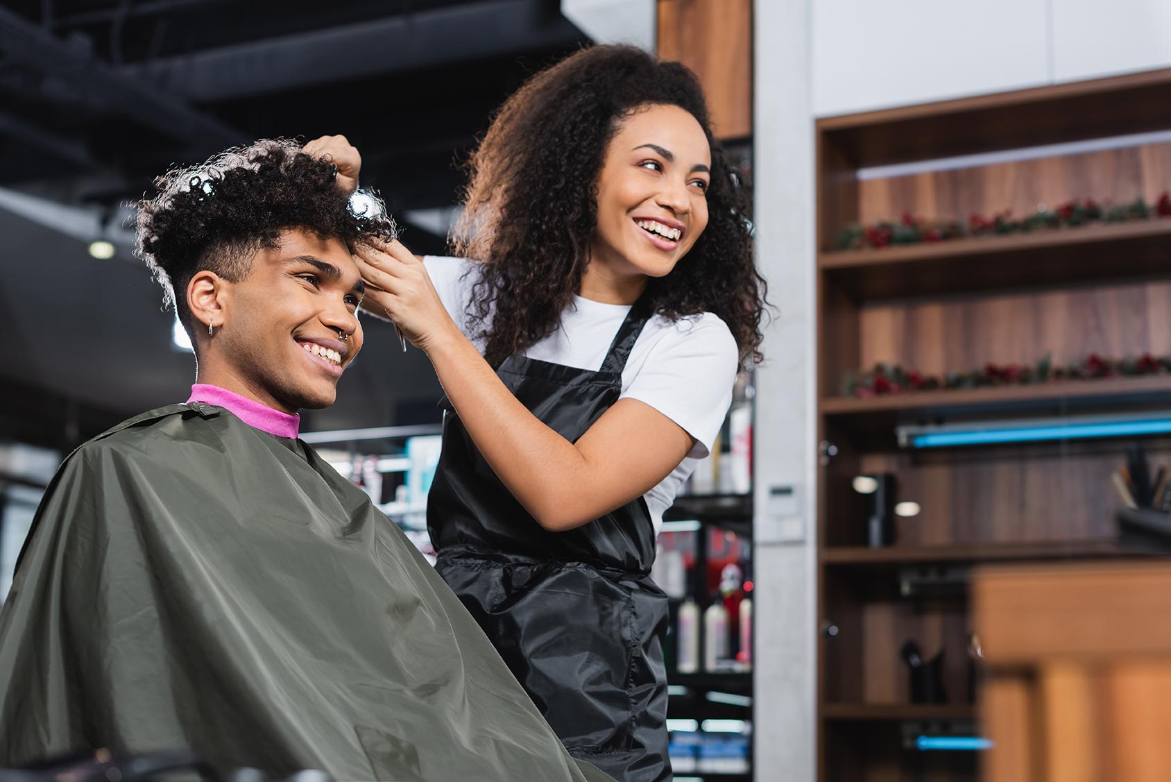 Image of a man getting his hair cut